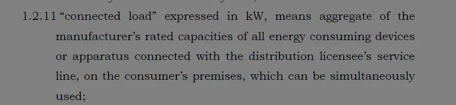 Connected-load-definition