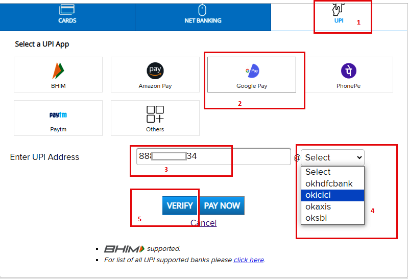 UPI Selection Mode 7 2