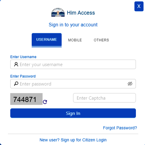 HPSEBL login Screen